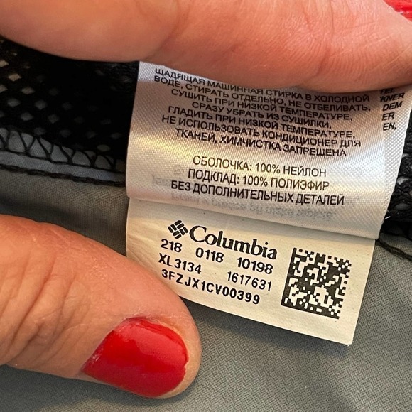 Columbia Windbreaker Jacket Hoodie Black Size Medium - Picture 6 of 9